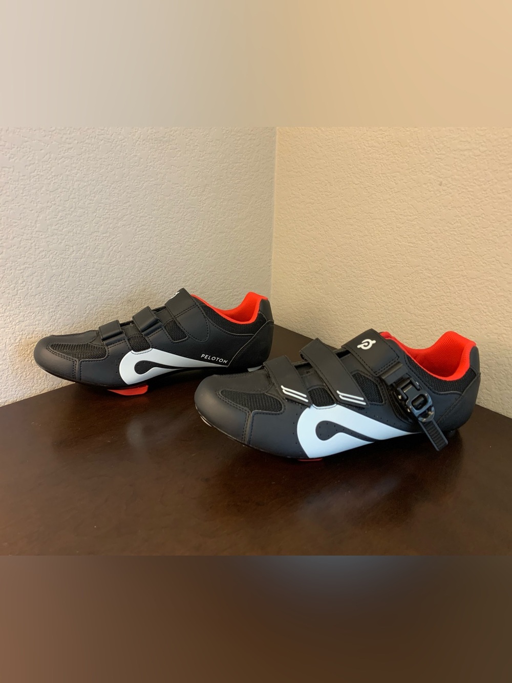 Peloton Bike Cycling Shoes w/Cleats Black Red Men's Size 13